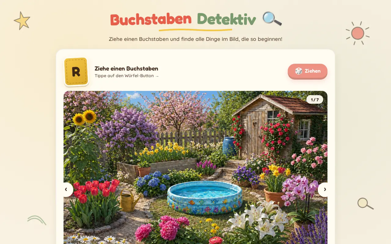 Einblick in Buchstaben-Detektiv